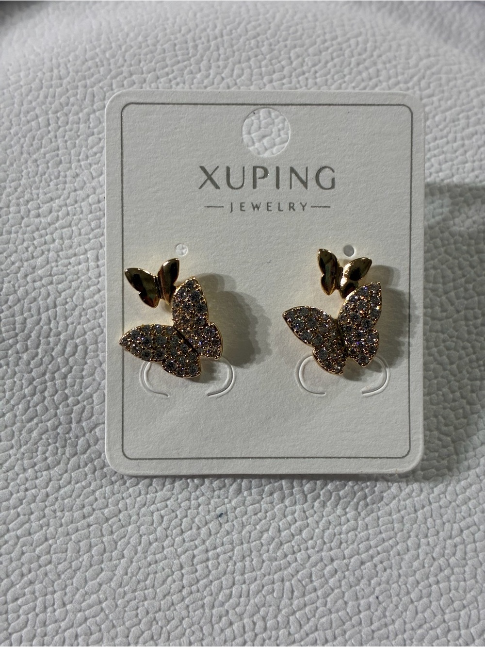 Gold Tone Butterfly Stud Earrings - Delicate Shine